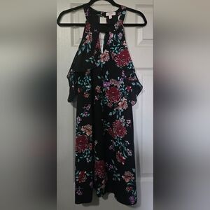 Candie's Floral Black Dress( Off The Shoulder)